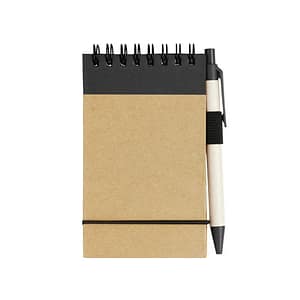 A7 recycled note pad with pen, printed with your brand name or company logo