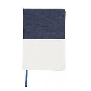 Two tone A5 canvas notebook printed with your brand name or company logo